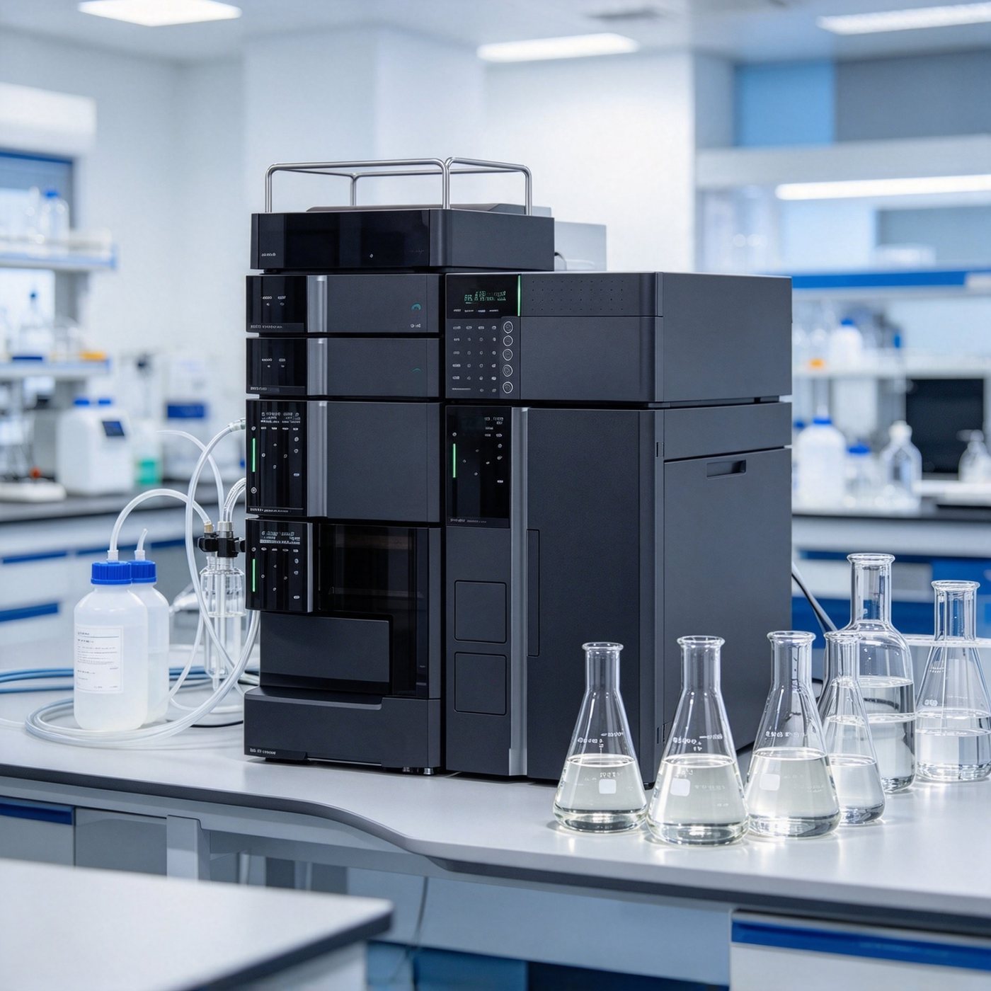 Zimrinova laboratory — HPLC system and glassware